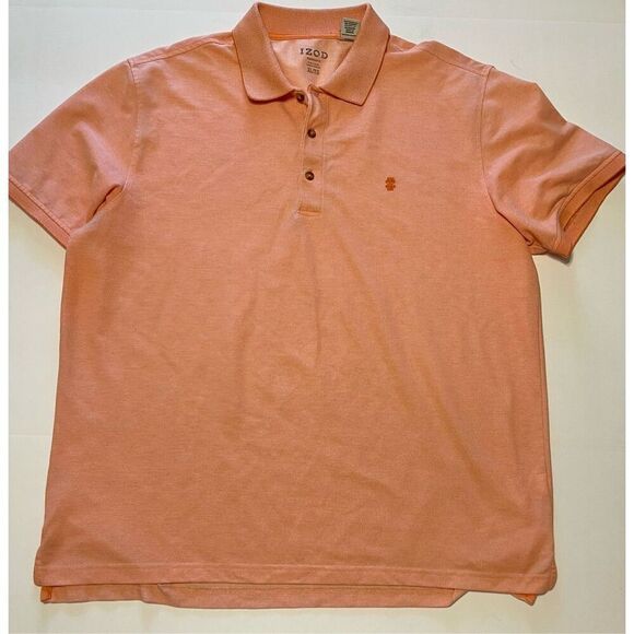 Izod Advantage Performance Natural Stretch Polo Shirt Men XL Orange Short Sleeve - Picture 1 of 6